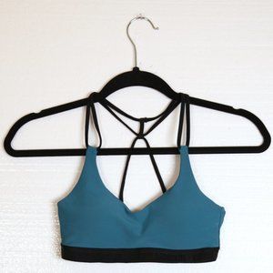 Under Armour Sportsbra Blue with Black Strappy open Back xs